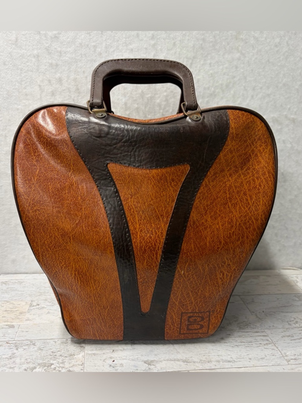 Brunswick 1970’s VINYL BOWLING BALL BAG SINGLE Retro Brown 70s